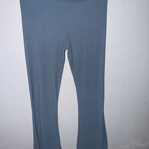 Kids Blue Ribbed Leggings